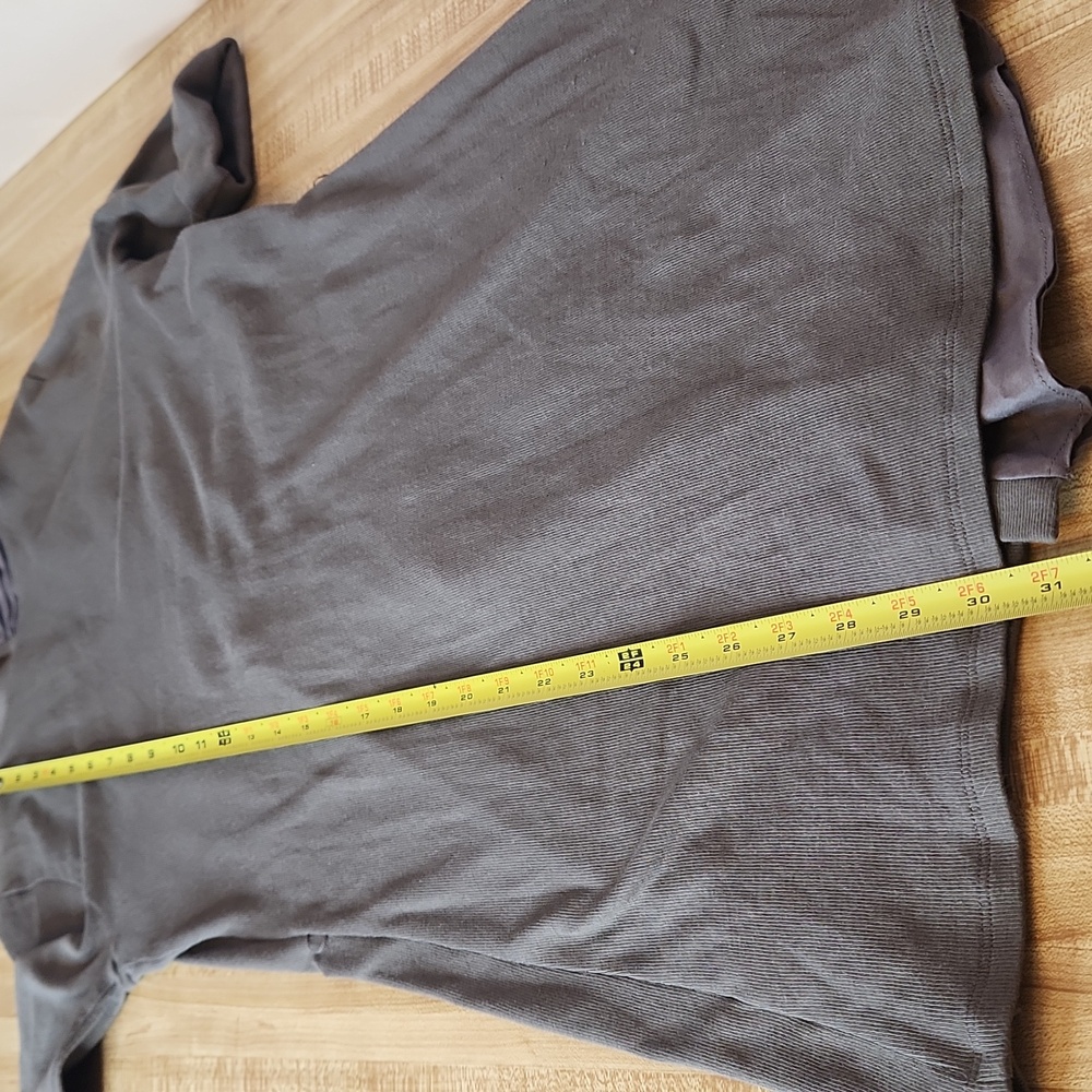 BRUNELLO CUCINELLI Grey Thin Ribbed Front Closure Cardigan, size L - Picture 14 of 16
